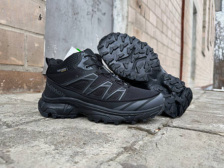Чоловічі зимові кросівки з хутром Salomon XT-6 Gore-tex Black чорні водонепроникні, фото 1