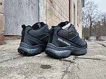 Чоловічі зимові кросівки з хутром Salomon XT-6 Gore-tex Grey сірі водонепроникні, фото 5