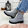 Черевики жіночі замшеві на товстій підошві, колір сірий, фото 4