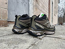 Чоловічі зимові кросівки з хутром Salomon XT-6 Gore-tex Grey коричневі водонепроникні, фото 5