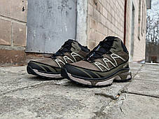 Чоловічі зимові кросівки з хутром Salomon XT-6 Gore-tex Grey коричневі водонепроникні, фото 3
