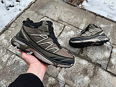 Чоловічі зимові кросівки з хутром Salomon XT-6 Gore-tex Grey коричневі водонепроникні, фото 4