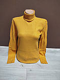 Жіночий гольф утеплений водолазка кашемір 42-48 чорний білий жовтий блакитний, фото 4