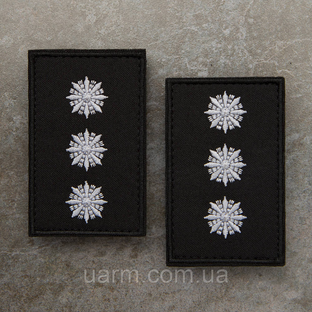 Погони НПУ Старший лейтенант комплект 2шт чорний 8 х 5 см, фото 1