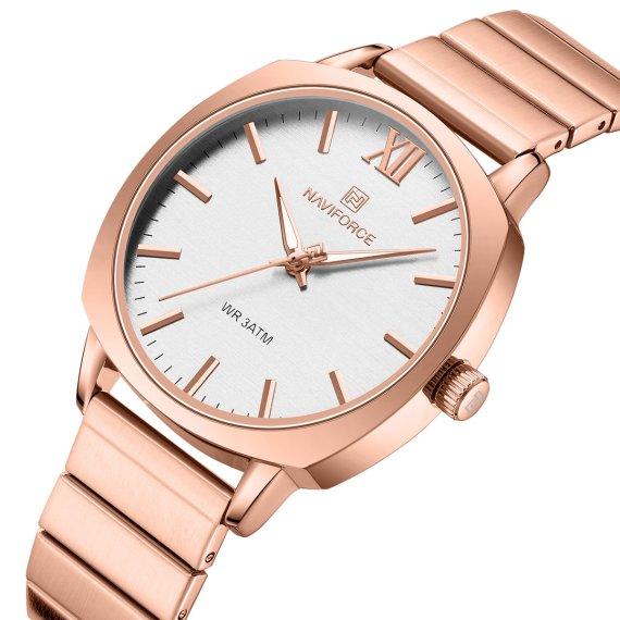 Жіночий наручний класичний годинник Naviforce Rome (Рожеве золото), фото 1