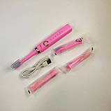 Електрична зубна щітка для ефективного видалення нальоту Shuke SK-601, Звукова OQ-977 електро щітка, фото 8