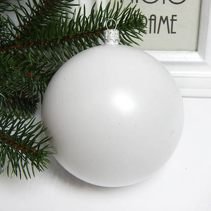 Заготовка для ялинкової іграшки, пластикова куля, Ø 10 см, для декупажу, декору, розпису, фото 2