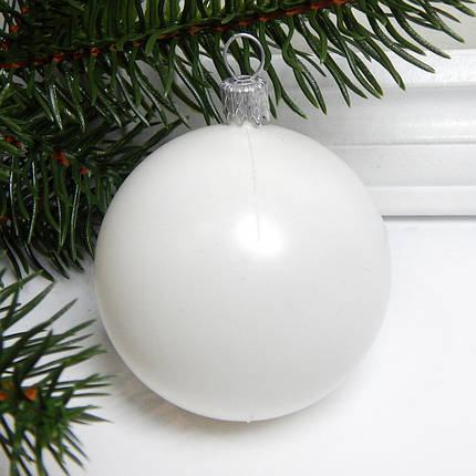 Заготовка для ялинкової іграшки, пластикова куля, Ø 6 см, для декупажу, декору, розпису, фото 2