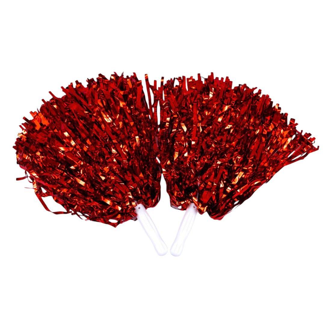 Помпони для черлідінгу та танців червоні 2 шт.