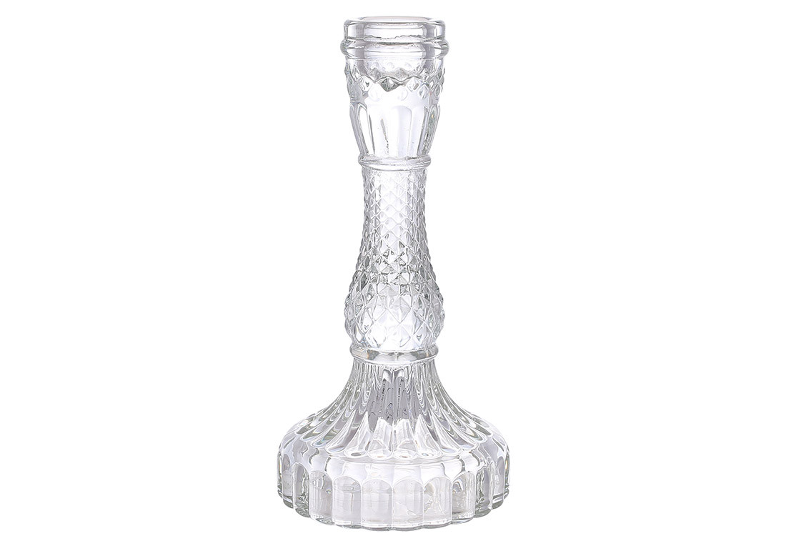 Свічник скляний прозорий Crystal (для тонкої свічки)