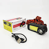 Налобний ліхтарик з usb зарядкою WH-1707-XPE+COB, Налобний ліхтарик bailong, Налобний SV-486 ліхтар яскравий, фото 3