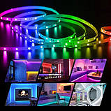 Підсвічування інтер'єру світлодіодною стрічкою SMD 5050 RGB 5 м bluetooth, Підсвічування лед CL-860 для дому, фото 6