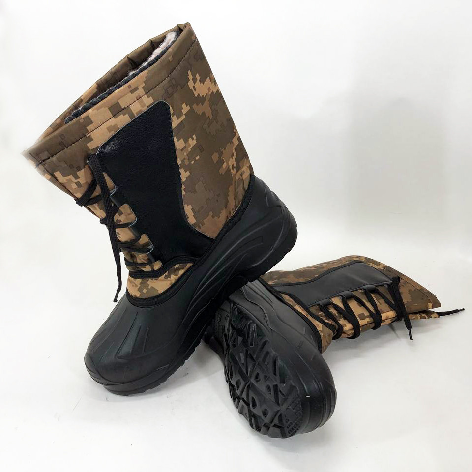 Чоботи чоловічі утеплені. Розмір 45, зимові черевики на хутрі, чоловічі черевики. Колір: GH-383 жовтий піксель, фото 1