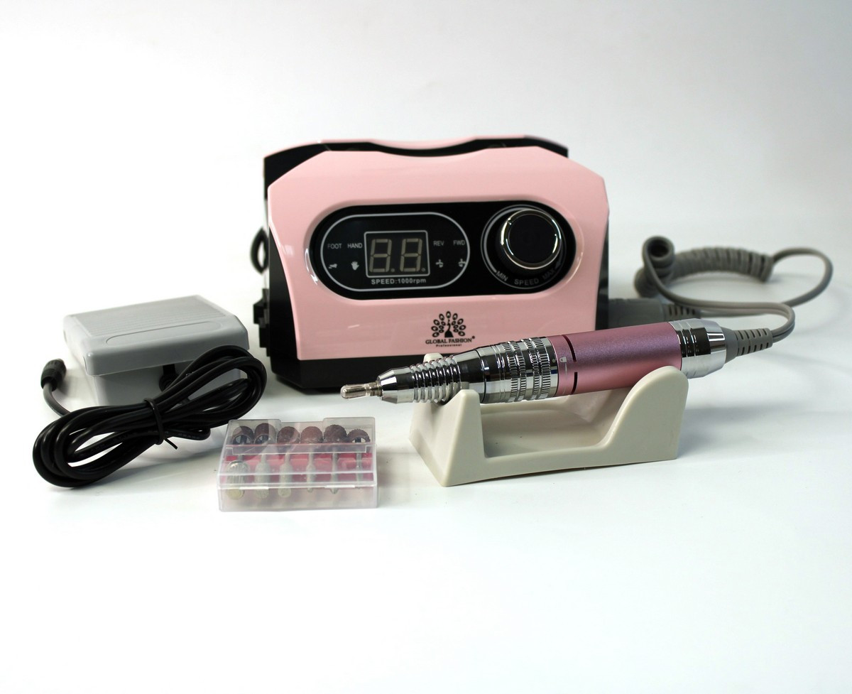 Фрезер для манікюру і педикюру Global Fashion ZS-717, 80 Вт, 50 000 об/хв, Рожевий, фото 1
