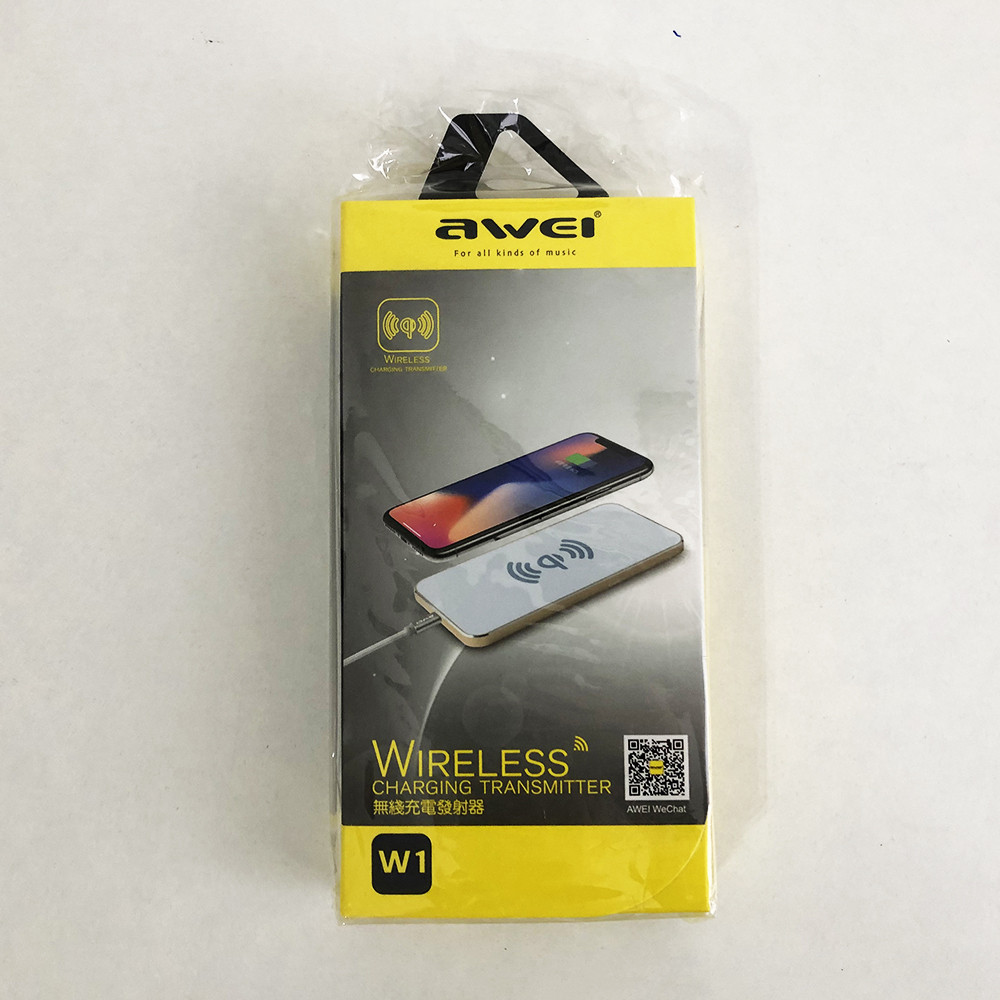 Бездротовий зарядний пристрій AWEI W1 Wireless Charger. QT-296 Колір білий, фото 1
