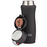 Термокухоль вакуумний Well Done WD-7164B 420 мл чорний, Термос для кави, TR-781 Термос похідний, фото 4