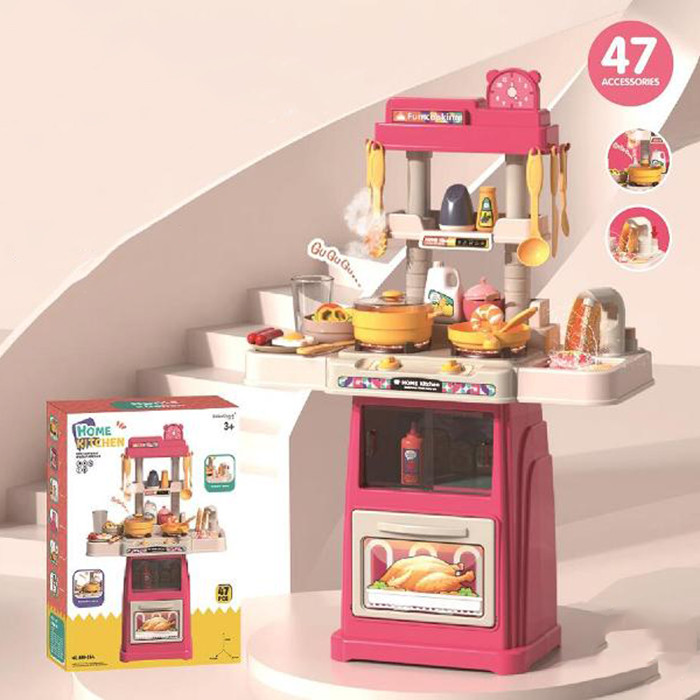 Кухня дитяча 889-264 плита, духовка, мийка — вода, пара, зі звуком і світлом, 47 предметів, фото 1