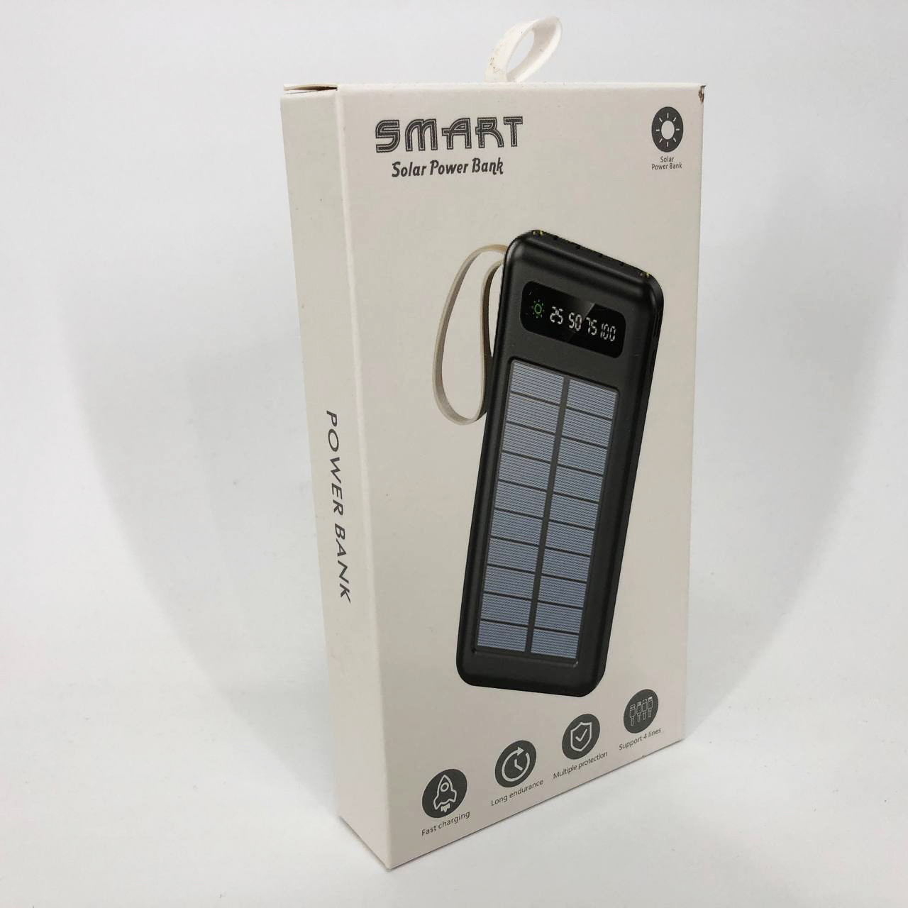 Power Bank Solar Smart 1015 зарядний пристрій на сонячній батареї 20000mAh з індикатором OH-698 заряду Білий