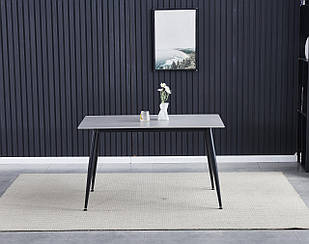 Стіл ALMER 130х70 з керамічною стільницею матова сіра, метал ніжки