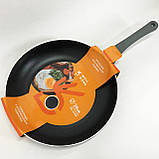 Якісна сковорідка WELL DONE WD-1018W 28 см, Емальована сковорода для смаження WY-858 на грилі, фото 2