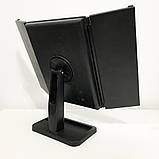 Потрійне дзеркало для макіяжу з підсвічуванням. XN-398 Колір чорний, фото 4