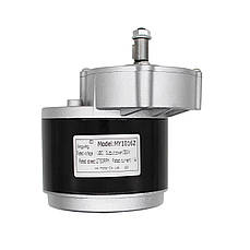 Електричний колекторний двигун MY1016Z 36V 350W з редуктором, з ніжками, довгий вал, фото 4