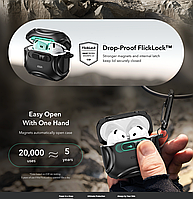 Чохол для навушників ESR Cyber FlickLock Halolock з MagSafe для AirPods 4 (2024) в чорному кольорі, фото 7
