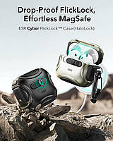 Чохол для навушників ESR Cyber FlickLock Halolock з MagSafe для AirPods 4 (2024) в чорному кольорі, фото 6