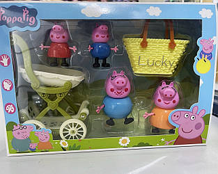 Ігровий набір сім'я свинок з коляскою