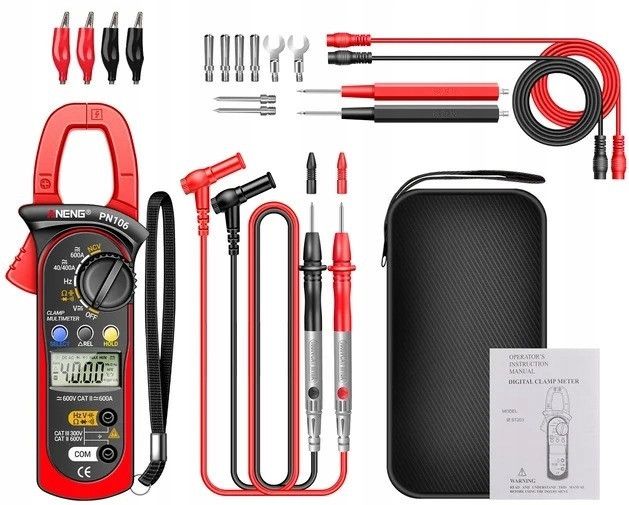 Токові кліщі Aneng PN106 PRO (AC/DC — 600A; AC/DC - 600V; 40МОм; 4mF; 4 MHz) NCV, продзвінка, діоди