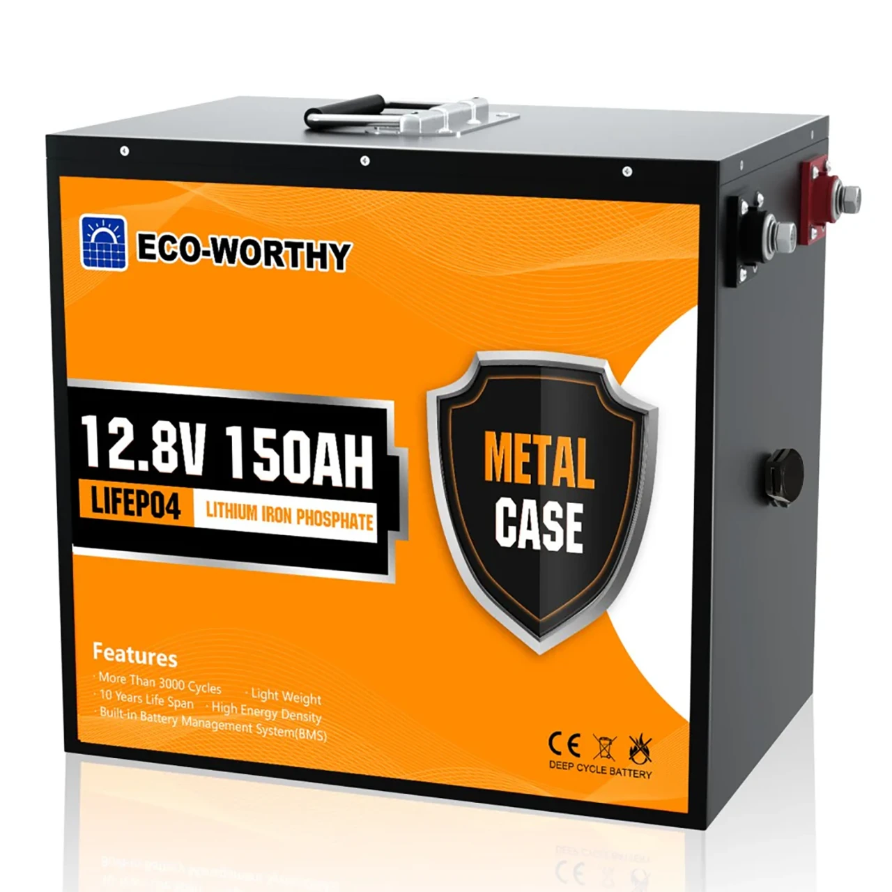 Акумулятор літий-залізо-фосфатний ECO-WORTHY 12,8 V 150Ah LiFePO4, фото 1