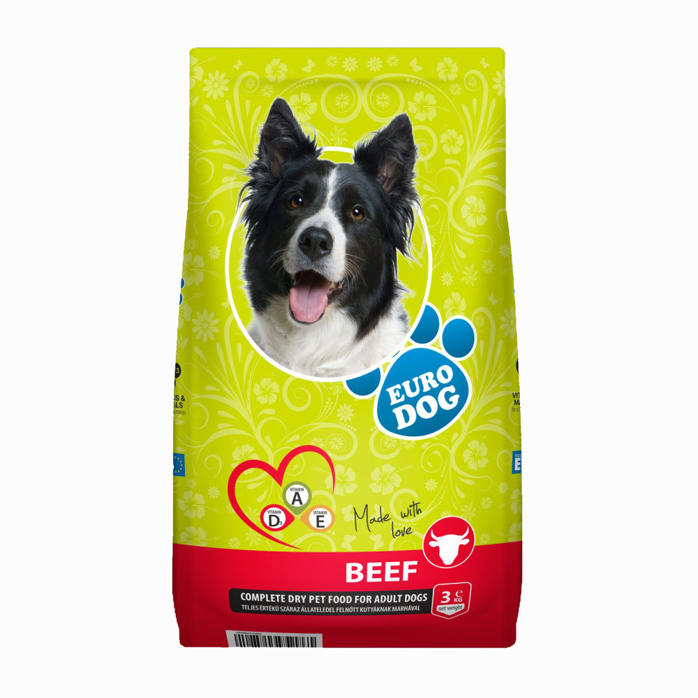 Сухий корм для собак усіх порід із яловичиною EuroDog Beef 3 кг