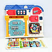 Розвиваюча іграшка бізіборд Ігровий будиночок з сейфом замками Монтессорі вивчення кольорів форм підсвічування звуки, фото 5