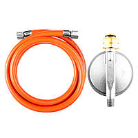 Комплект для під'єднання газового обладнання Neo Tools, редуктор 3 кг/год тип KLF, шланг 1.5 м