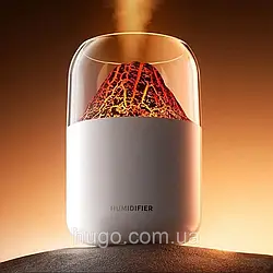 Зволожувач повітря LAMP JSQ-1, 280 мл, Вулкан, Білий / Аромадифузор нічник для дому