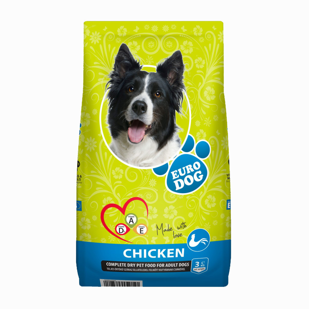 Сухий корм для собак усіх порід з куркою EuroDog Beef 3 кг