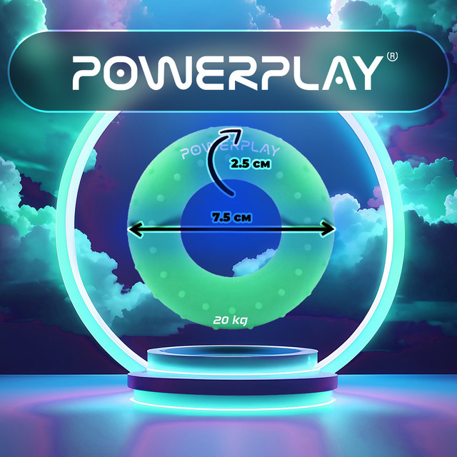 Еспандер кистьовий силіконовий PowerPlay PP-4338 Hand Grip Medium 20 кг. Зелений 4 6400376524 w640 h2048 bez nazvi 3