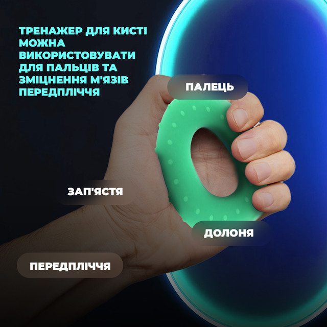 Еспандер кистьовий силіконовий PowerPlay PP-4338 Hand Grip Medium 20 кг. Зелений 2 6400377223 w640 h2048 bez nazvi 5
