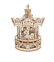 Конструктор Robotime 3D дерев'яний пазл модель Романтична карусель ROKR Romantic Carousel Mechanical AMK62