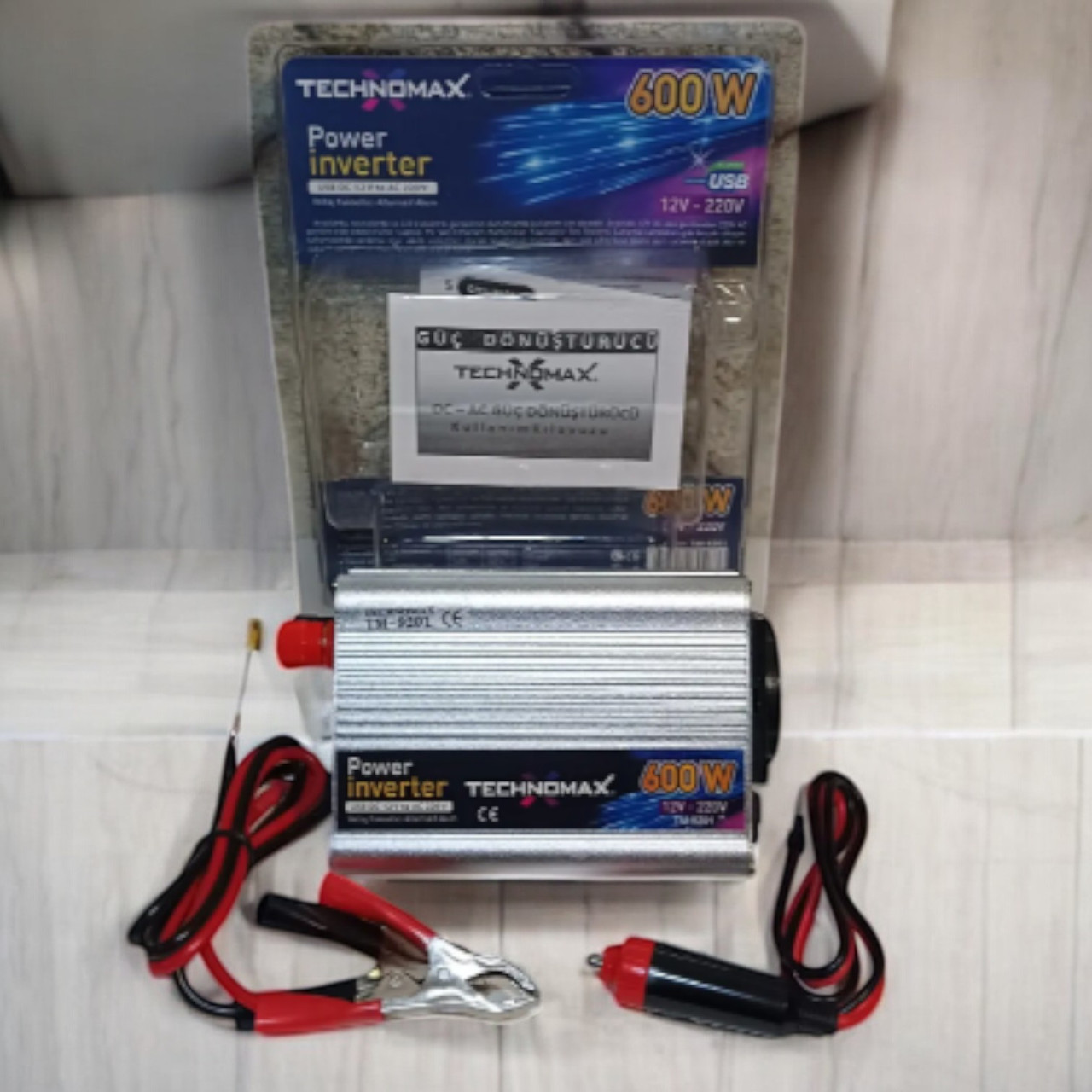 Перетворювач напруги Technomax TM-9201 12V DC-220V AC 600w інвертор з апроксимованою синусоїдою