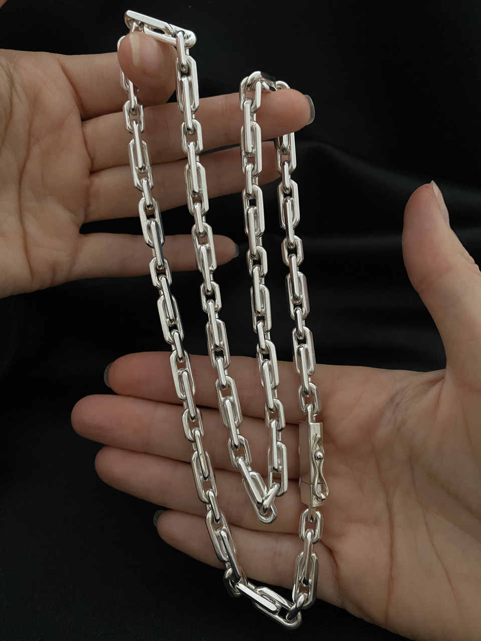 Срібний ланцюжок Якір Комбінований, фото 1