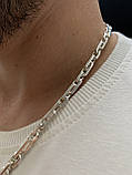 Срібний ланцюжок Якір Комбінований, фото 6