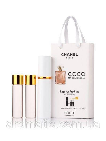 Парфуми жіночі Chanel Coco Mademoiselle в подарунковій упаковці 3х15 мл