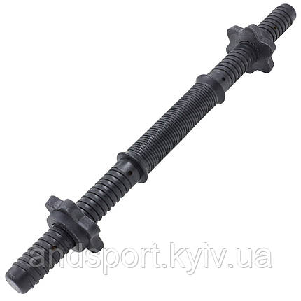 Гриф гантельний пластиковий SHUANG CAI SPORTS TA-80243-42 довжина 42см діаметр 25мм чорний Код TA-80243-42, фото 1