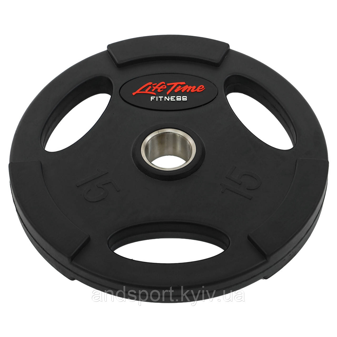 Диски для штанги обгумовані LIFE FITNESS SC-80154B-15 51мм 15кг чорний Код SC-80154B-15