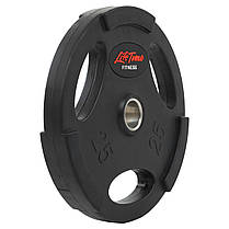 Диски для штанги обгумовані LIFE FITNESS SC-80154B-25 51мм 25кг чорний Код SC-80154B-25, фото 3