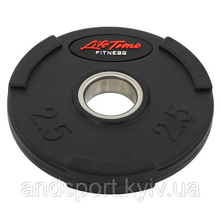 Диски для штанги обгумовані LIFE FITNESS SC-80154B-2_5 51мм 2,5кг чорний Код SC-80154B-2_5, фото 1