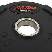 Диски для штанги обгумовані LIFE FITNESS SC-80154B-2_5 51мм 2,5кг чорний Код SC-80154B-2_5, фото 3