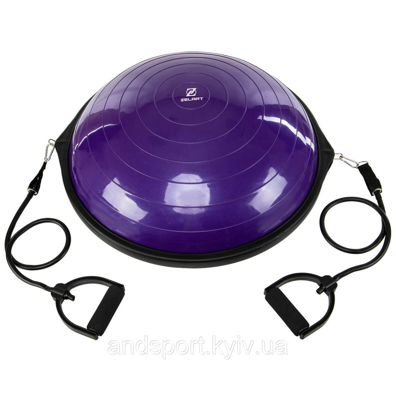 Півсфера для фітнесу з еспандерами BOSU Zelart BS-1590 кольори в асортименті Код BS-1590