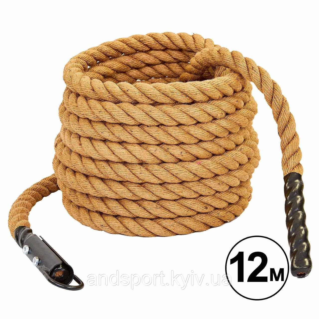 Канат спортивний для лазіння з кріпленням SP-Sport FI-6989-12 12м коричневий Код FI-6989-12